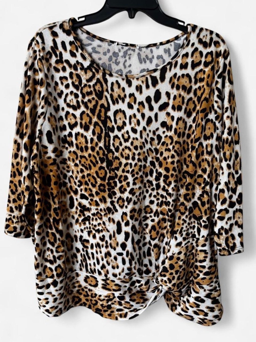Women's Leopard Print Top With Front Tie Detail